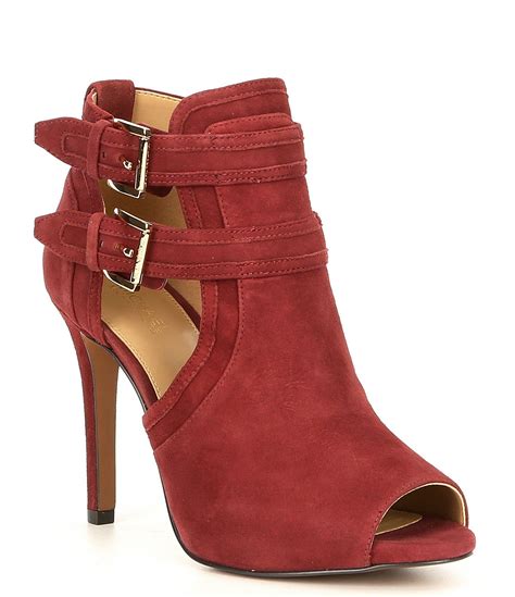 Michael Michael Kors Womens Harper Suede Open Toe Booties 